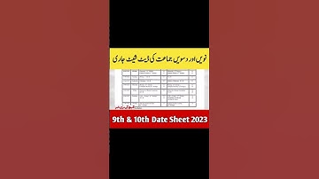9th & 10th Exam Date 2023 | Date Sheet 2023 #9thexam2023 #10thexam2023