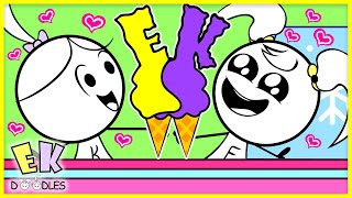 Pretend Play Ice Cream Surprise with EK Doodles Animation for Kids