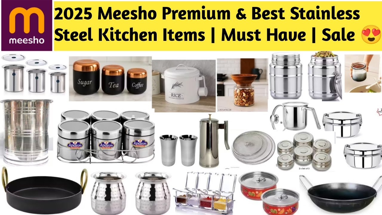 2025 Meesho Premium & Best Stainless Steel Kitchen Items | Must Have | Sale 😍 #meesho #sale #kitchen