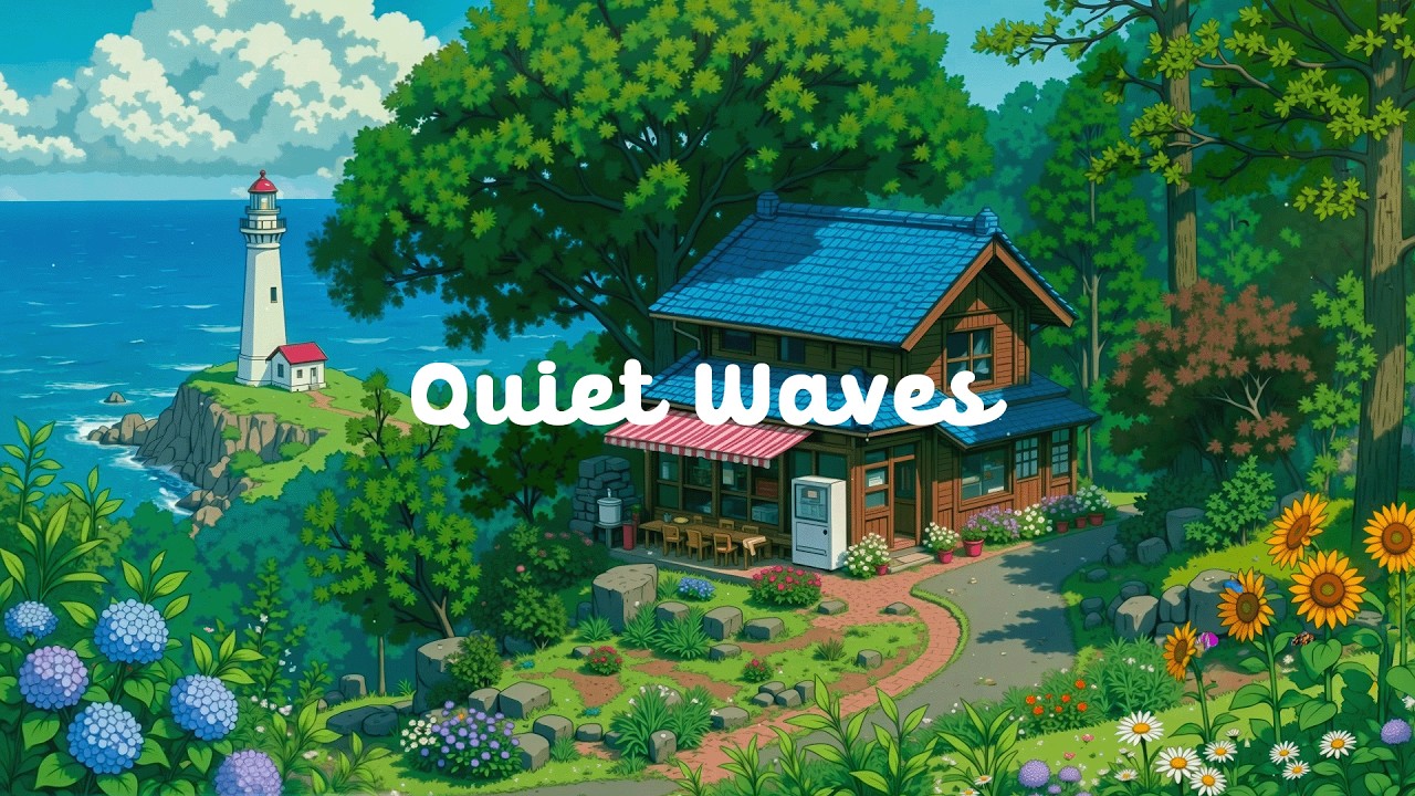 Quiet Waves 🌤️ Tranquil Morning at Seaside Cafe 🌼 Lofi Hip Hop & Groovy Music for Relax / Work