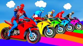 : SPIDER MAN Takes on Spiral Bridge Stunt Ride on Motorcycle      