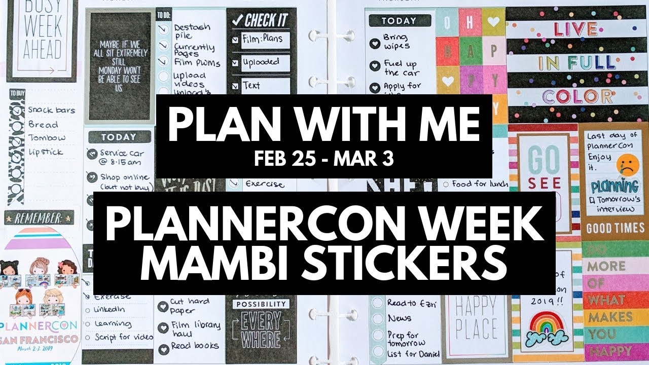 Planner Life: PLANNERCON WEEK Plan With Me Feb 25 - Mar 3 (MAMBI Stickers)