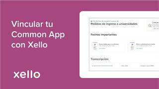 Vincular tu Common App con Xello