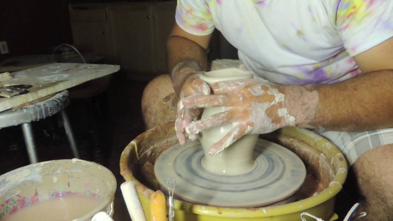 throwing clay vase 8 4 16 YouTube