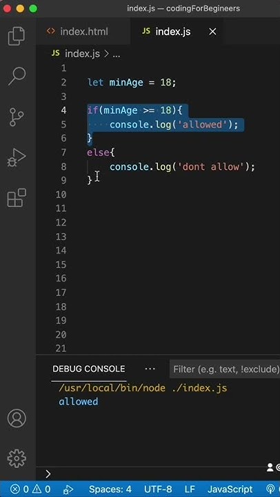 If else In javascript. Javascript Tutorial. Programming basics - YouTube