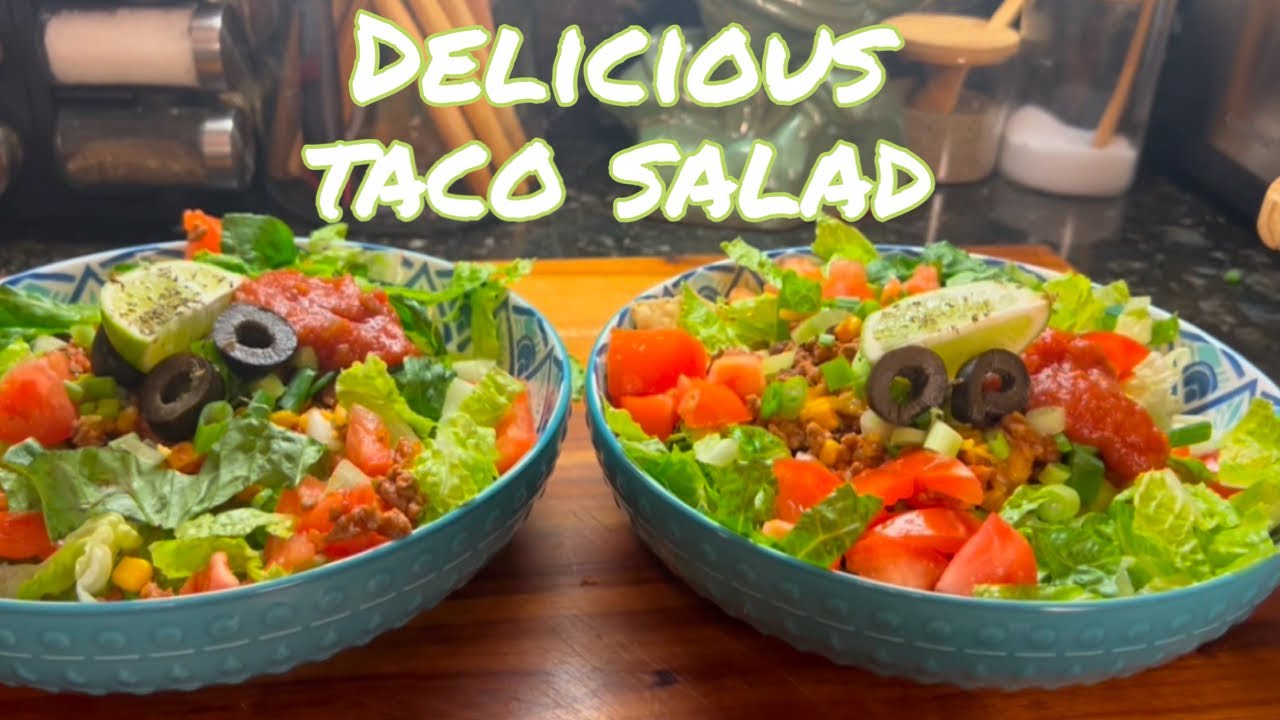 Easy and delicious taco salad with salt, free seasoning