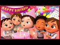 Happy Birthday Song - Dance Party - Banana Cartoon 3D Nursery Rhymes Baby &amp; Kids Songs