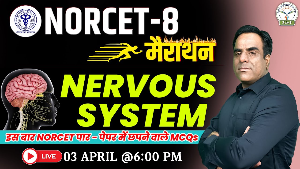 NERVOUS SYSTEM | NORCET 8 Exam Preparation | Most Important MCQs by Ram Sir | Z to F Nursing