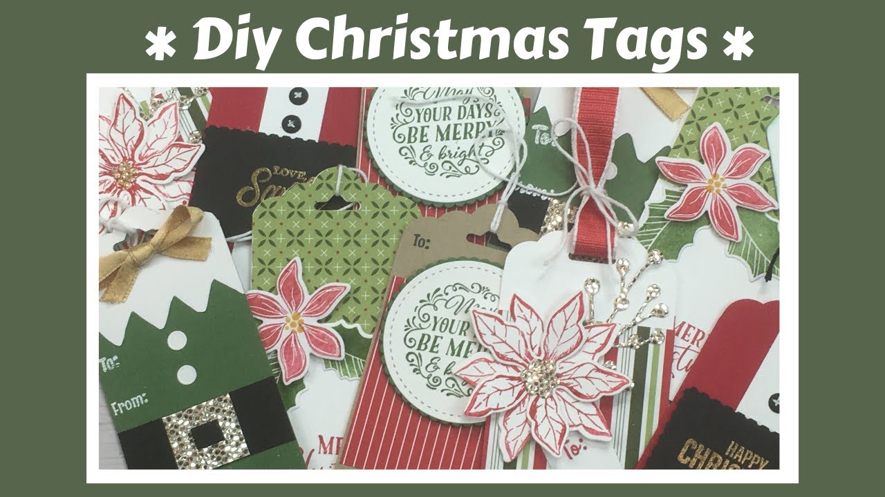 Christmas Diy Gift Tag Ideas 2021/Create 5 Cute Christmas gift tags/Traditional Christmas Colors