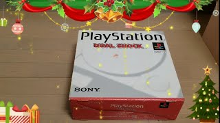 サンタが新品の初代プレイステーション本体をクリスマスにプレゼントしてくれたよ！Brand new PlayStation Christmas present