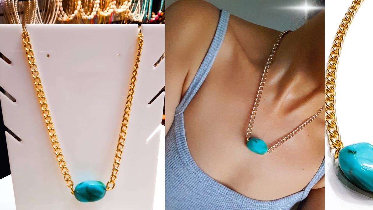 COMO FAZER COLAR DE CORRENTE COM RESINA-AULA DE COLAR - COMO FAZER BIJUTERIAS COM POUCOS MATERIAIS