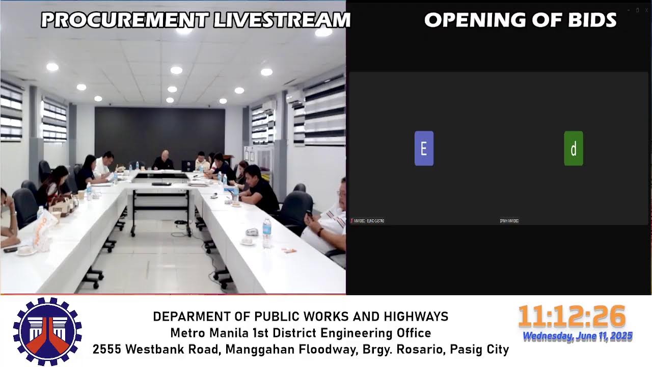 Procurement Livestream for DPWH Metro Manila 1st DEO on June 11, 2025 ...