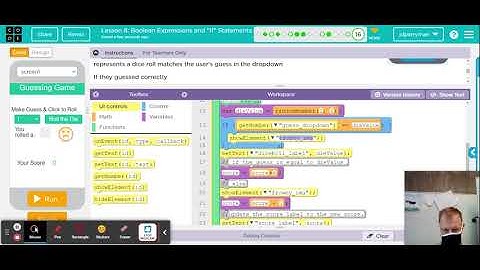 Code.org - Event-Driven Programming in App Lab: Boolean Expressions and "If" Statements #16