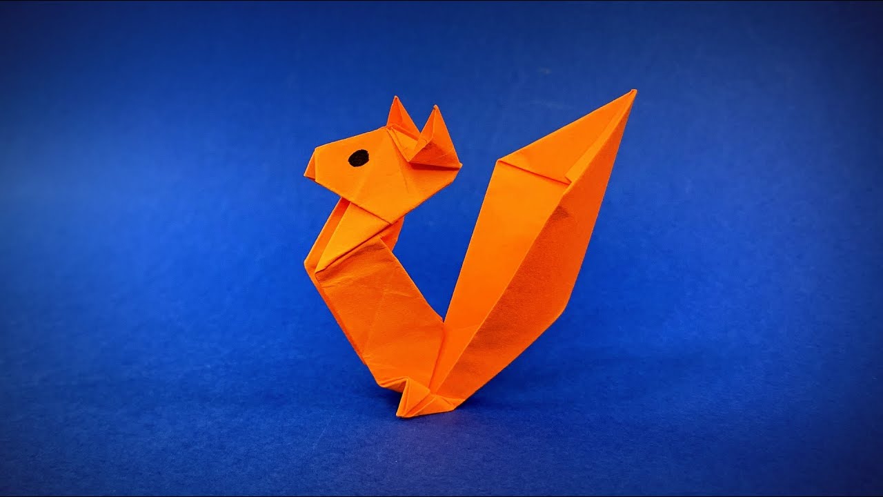 Eichhörnchen basteln mit Kindern | Tiere falten mit Origami Papier ...