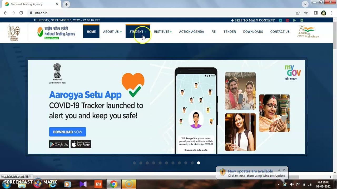 How to open  mock tests given in NTA website