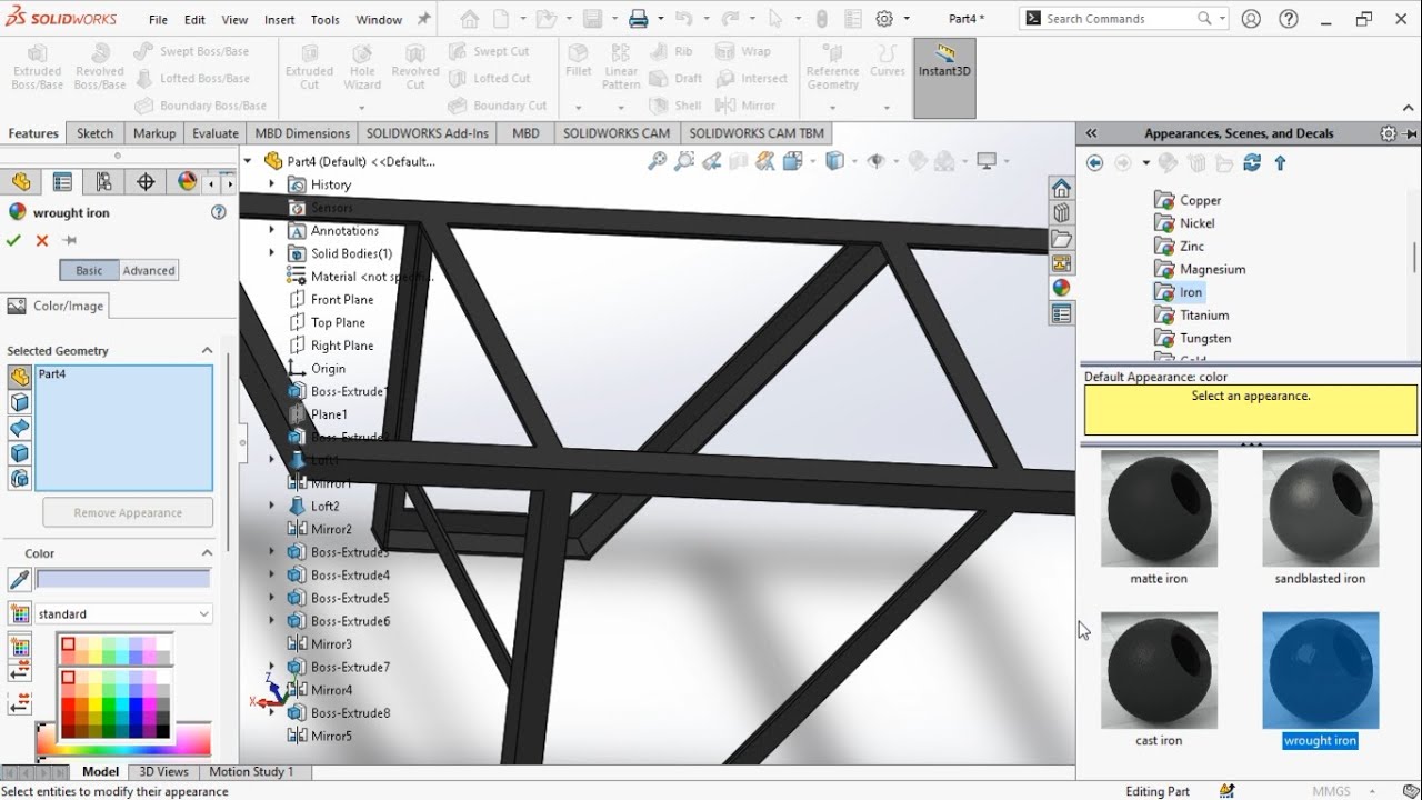 3D CAD CAM Iron Design in SolidWorks using Loft Feature and Plan ...