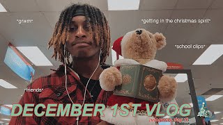 DECEMBER 1ST VLOG 🎄 getting in the christmas spirit, grwm for school, shopping | vlogmas day 1
