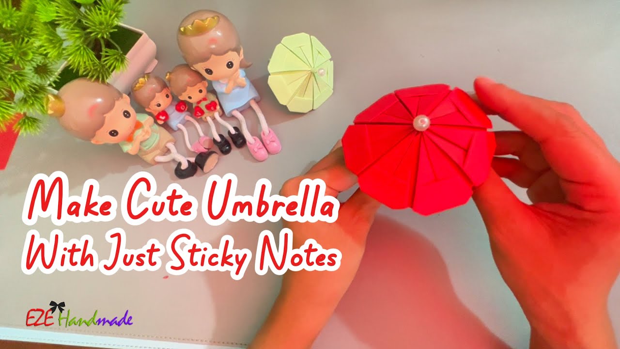 🌂 How to Make a Cute Umbrella Craft with Sticky Notes | Simple ...