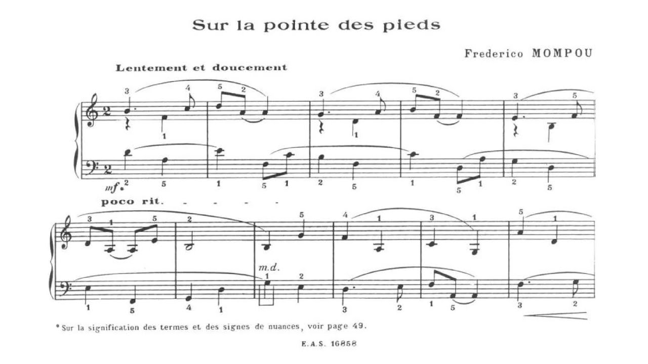 Mompou, Federico (1963): Sur la pointe des pieds, pour piano — Bernd Sandner