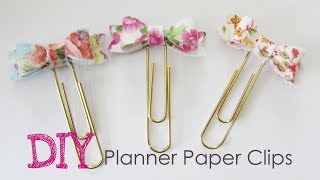 DIY Easy Bow (Fabric) Paper Clips - Die Cut- Planner / Journal Paper Clips