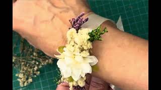 How to Make a Wedding Wrist Corsage with a Satin Ribbon 🎀 | DIY Wrist Flower Bouquet