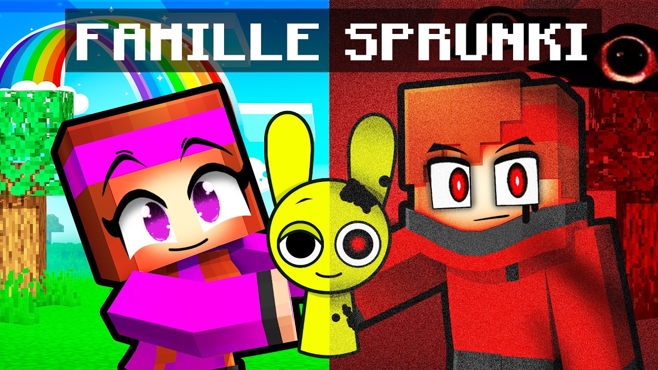 Усыновлен семьей SPRUNKI в Minecraft!