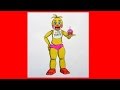 How to draw Toy Chica, five nights at freddy's, Как нарисовать Той Чику