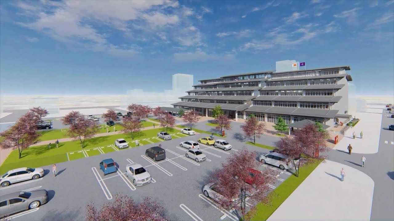 市庁舎整備基本設計に基づく新庁舎のイメージ動画／近江八幡市
