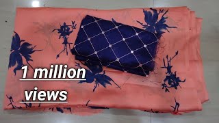 Very Easy Patchwork Blouse Back Neck Design | Cutting and Stitching Neck Design |