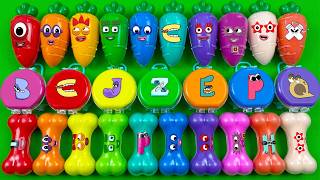Numberblocks 🏳️🌈 Looking Fun Slime Opening Alphablocks Clay with Carrot, Bone, Bag Colorful! ASMR