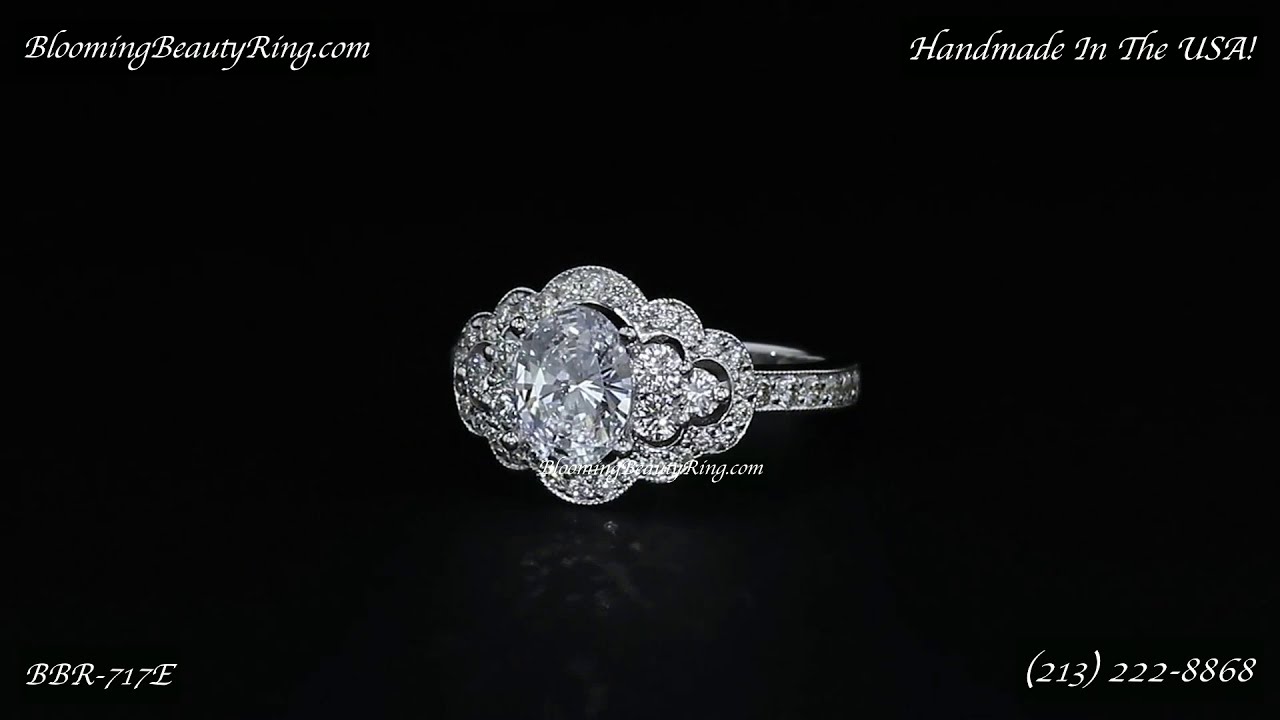 BBR 717E Diamond Engagement Ring By Blooming Beauty Ring Company