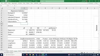 multiple linear regression explained using Excel