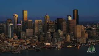 Seattle Skyline at Sunset | Downtown Golden Hour (4K Aerial)