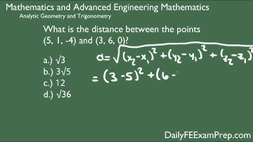 Daily FE Exam Prep - 02 - Math - Distance Between Two Points