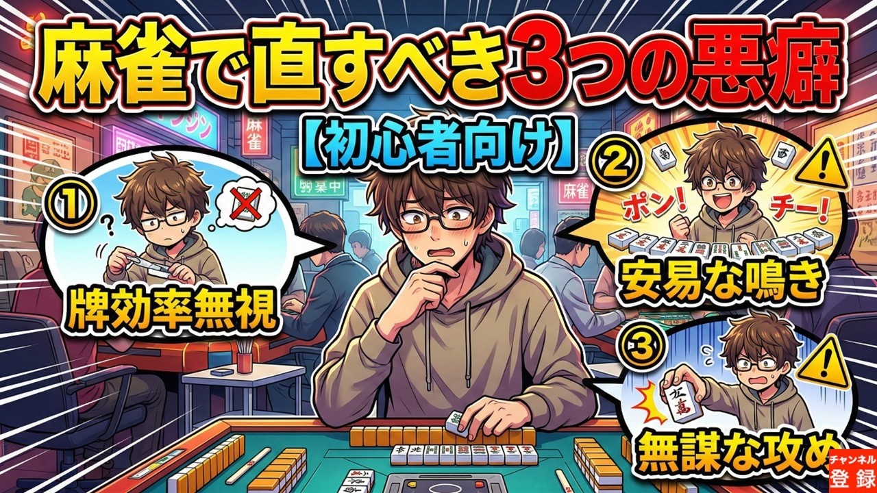麻雀で直すべき3つの悪癖【初心者向け】