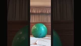 Man Climb Into A Giant Green Balloon On A Bed Part 2
