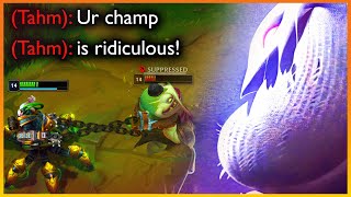 Tahm kench was not prepared for the strength of Urgot!