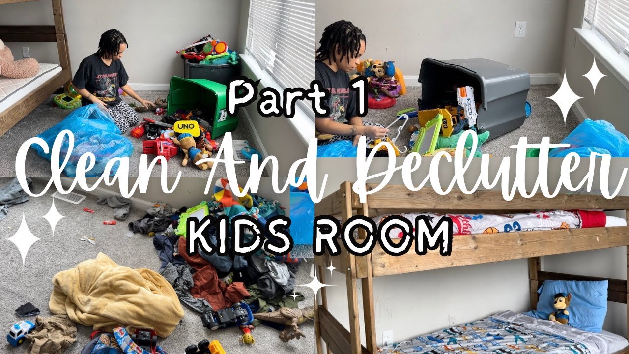CLEAN And DECLUTTER Kids Room Part One | Decluttering Motivation ...