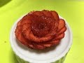 苺のバラ いちごの花 母の日 How To Make DIY Strawberry Roses Fruit Carving Garnish Sushi Garnish 草莓玫瑰花