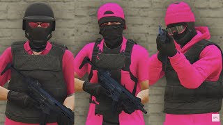 GTA V - 5 Easy Tryhard Outfits Tutorial #120 (Pink & Black 2023)