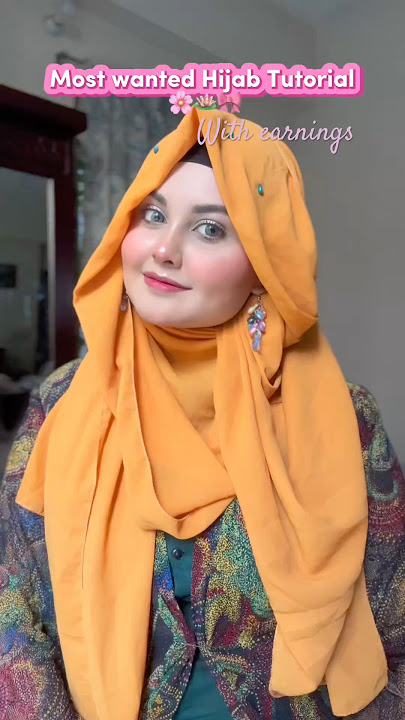My TikTok viral hijab tutorial with earrings 🎀🌷 #hijabstyle #hijabfashion #hijabtutorial #hijab