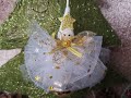 Christmas angel with sleigh bell / Christmas decoration/ angel in organza dress