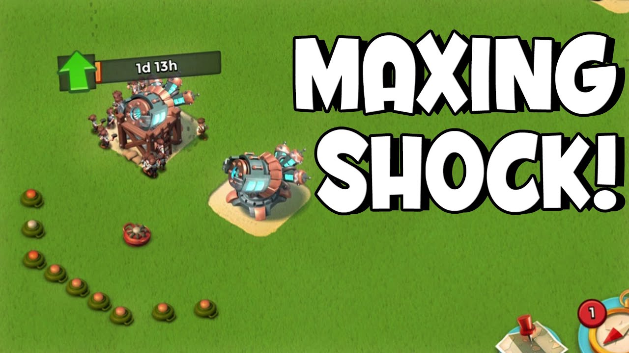 Boom Beach MAXING LAST SHOCK LAUNCHER - Old Fashion Map Clearing