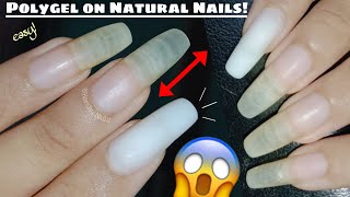 Easy Polygel Nails Using duel forms on Natural Nails | Polygel Nails Tutorial at home! 😱