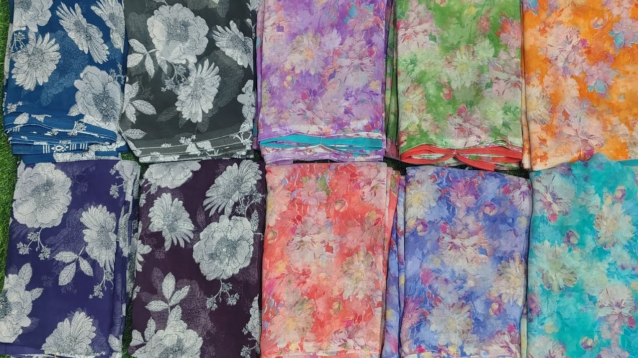 🥻Trending Georgette sarees 🌹best price Don't miss it #shorts #trending #floralsarees #dailywear 