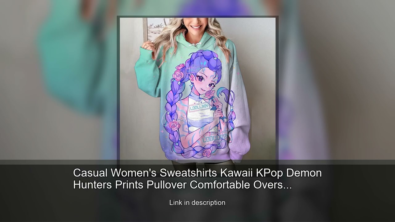Casual Women's Sweatshirts Kawaii KPop Demon Hunters Prints Pullover Comfortable Oversize Hoodi