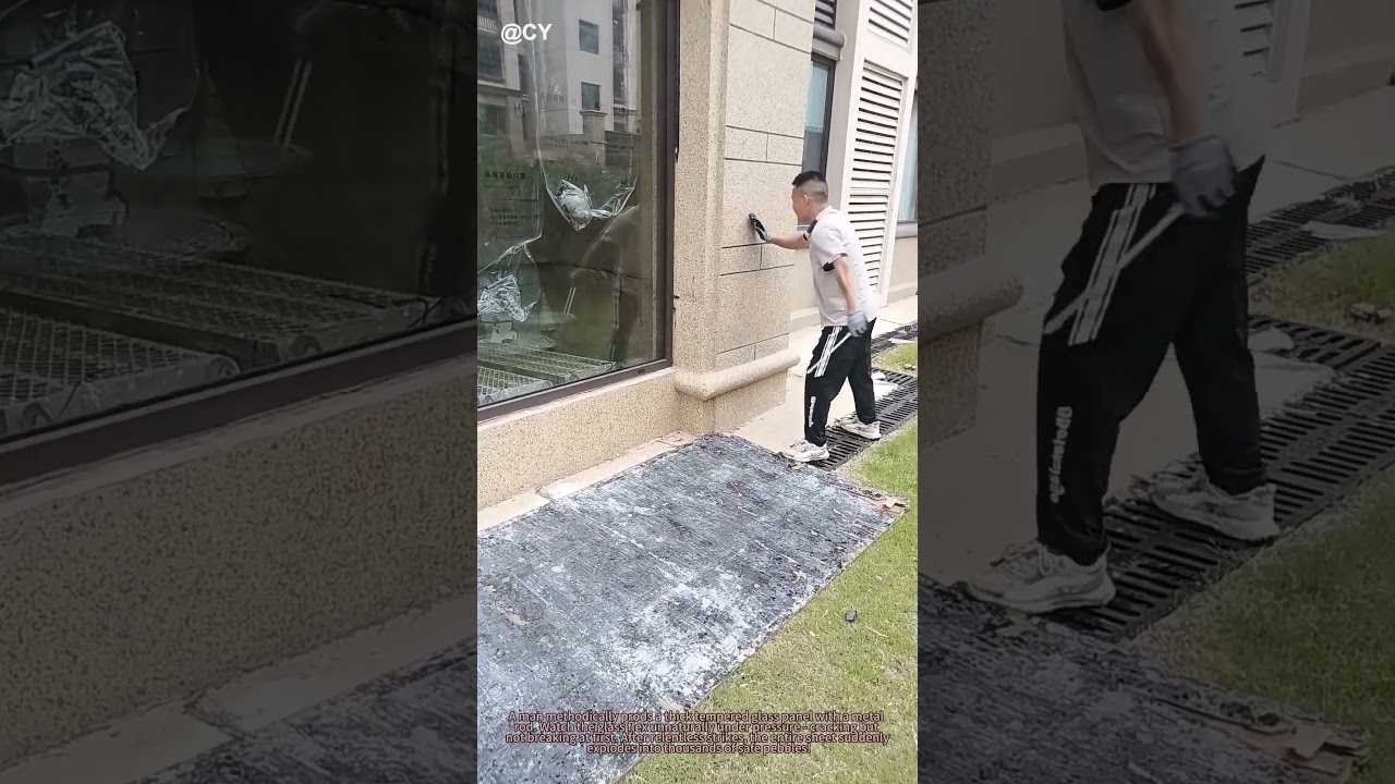 "Shattering Toughened Glass with Metal Rod! 💥🔨 Ultimate Glass Breaking Test"