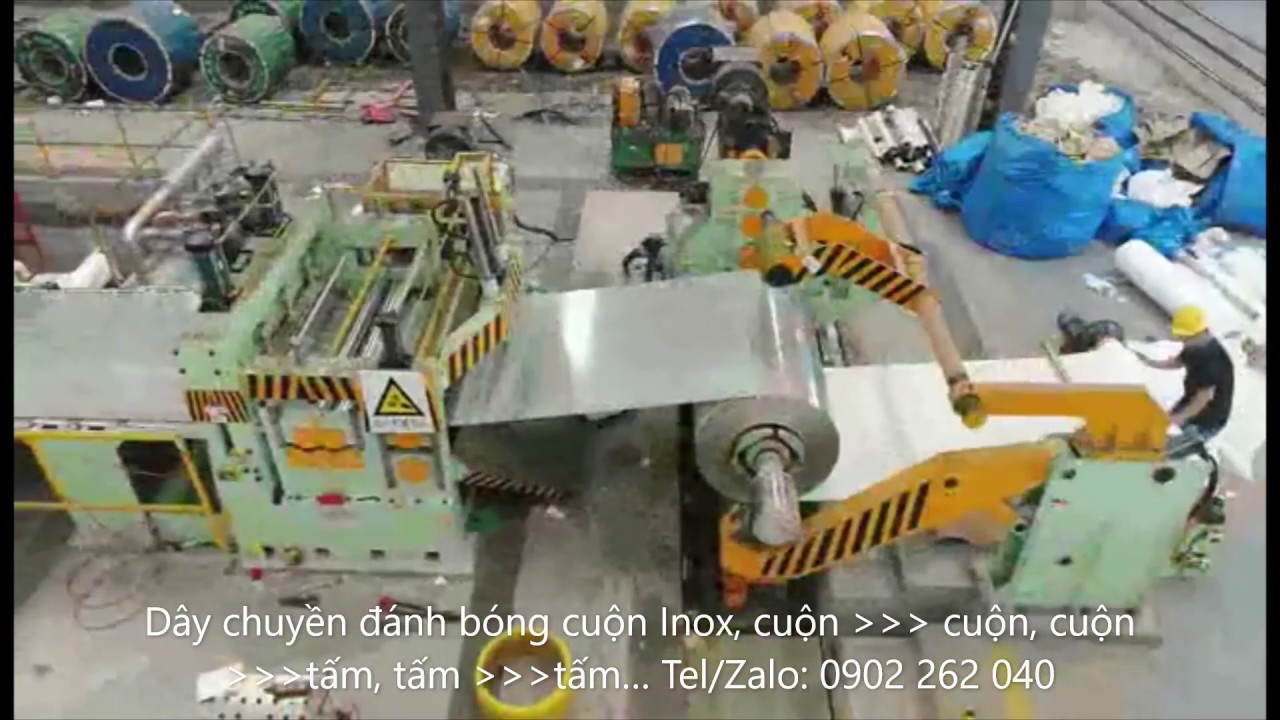 Máy đánh bóng tấm Inox, máy đánh bóng cuộn Inox - YouTube
