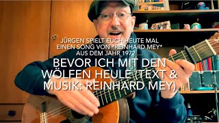 Bevor ich mit den Wölfen heule (Text &amp; Musik: Reinhard Mey) hier mal interpretiert von Jürgen Fastje