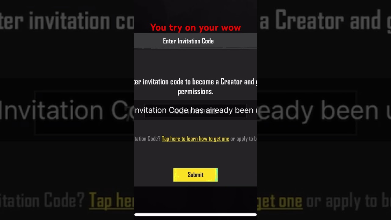 Wow invitation code | PUBG creator invitation code, PUBG Mobile become wow creator 